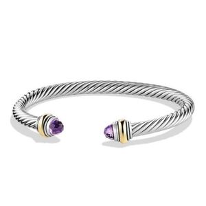 David Yurman 5mm Amethyst Cuff with 14K gold
